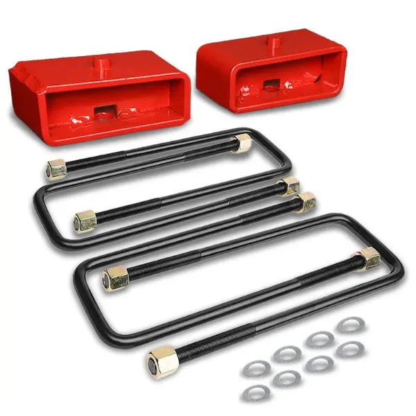 2" Rear Red Leaf Spring Mount Leveling Lift Kit Block For 00-17 Toyota Tundra 1