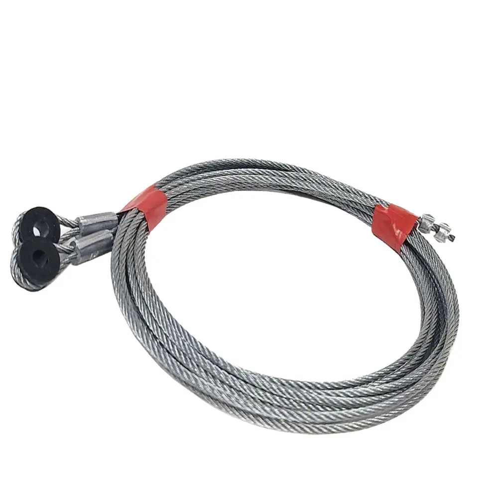 1X Pair (2Pcs) Transglobal Tg-911041 110" Length 1/4" Nylon Eyelet 7X7 Galvanized Steel Ramp Door Lift Cable 1