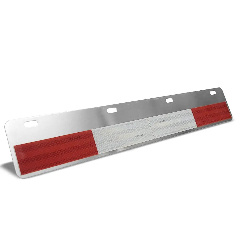 Fleet Engineers 033-04259 Aluminum Straight Red/White Reflective Conspicuity Plate Strip Attach 1