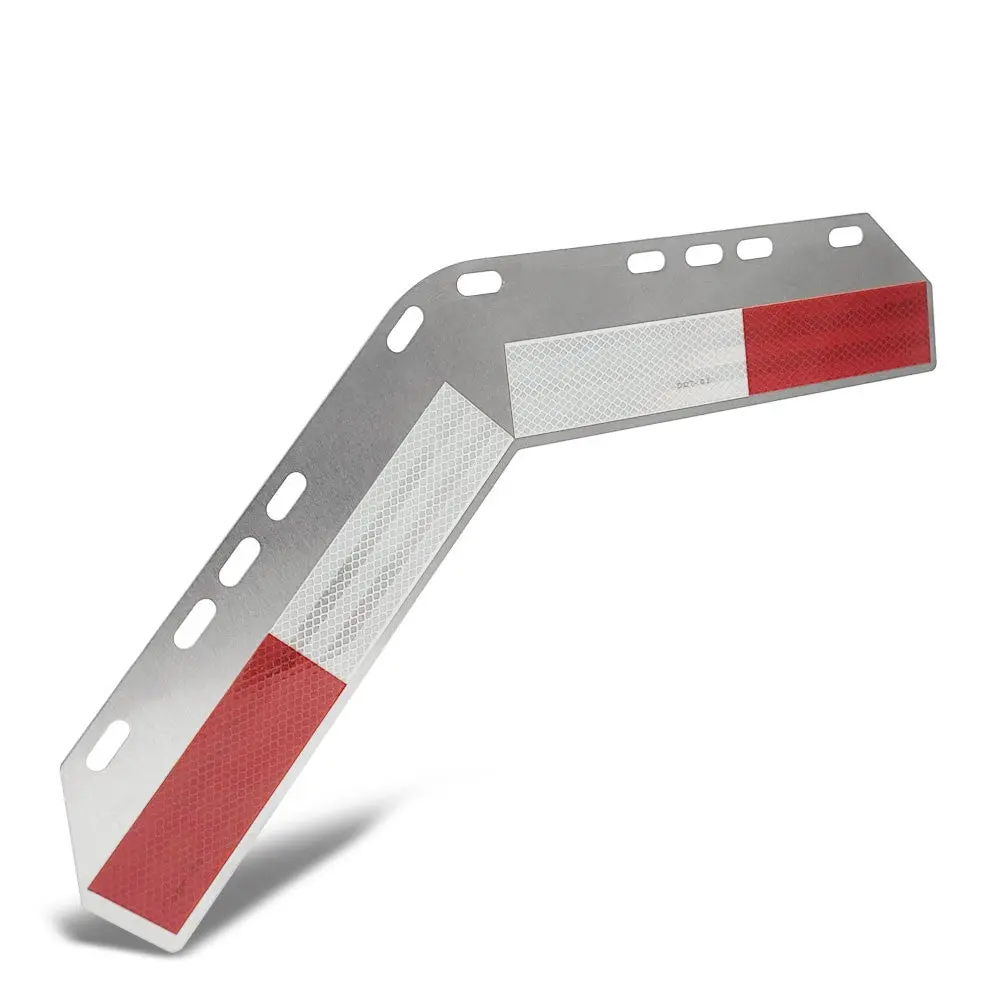 Fleet Engineers 033-04263 Aluminum 45 Degree Shortie Red/White Reflective Conspicuity Plate Strip Attach 1