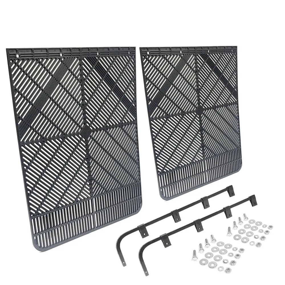 2X F.E 30"X24" Aeroflap Mud Flap+Mount+Straight Hanger 033-08002 Truck Trailer 1