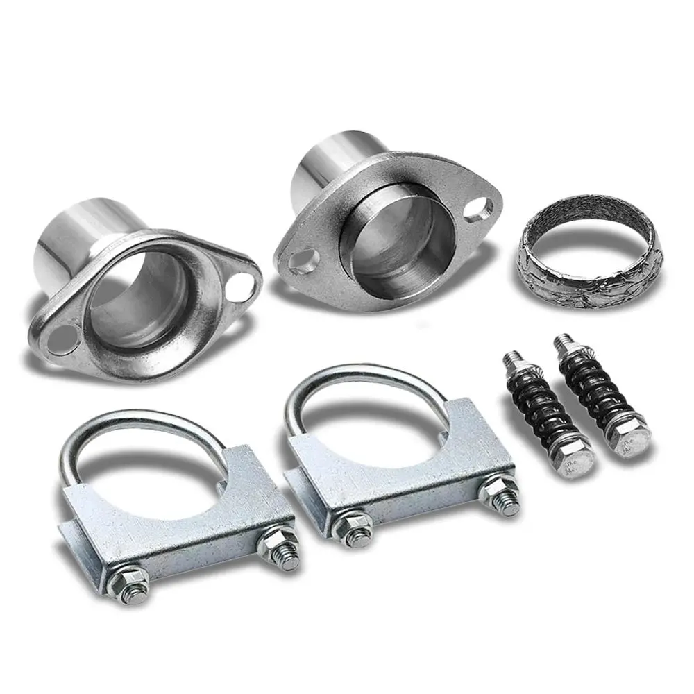 3" Id/5.9" L Header/Exhaust Merge Collector Pipe Joint Repair Flange+Clamp+Bolt 1