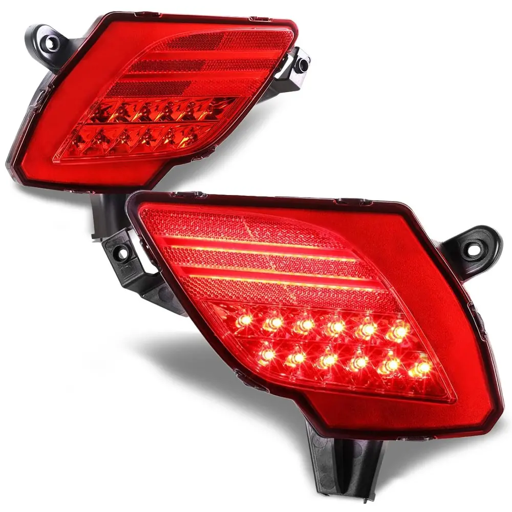 Red Lens Rear Led Drl/Brake Light/Turn Signal Bumper Light For 13-16 Cx-5 Ke 1