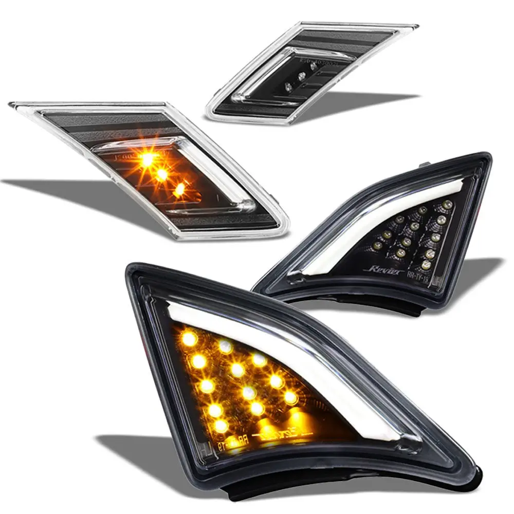 Black/Clear Len Bumper Led Turning Signal Corner/Side Marker Light For Scion Frs 1