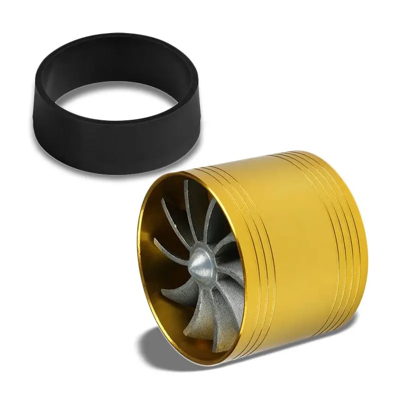 Gold 2.5"-2.9" Turbine Fan Intake/Turbo/Filter Turbonator Adaptor Fuel/Gas Saver 1