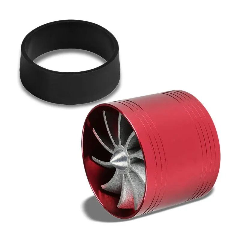 Red 2.5"-2.9" Cool Flow Propeller Turbine Intake Filter Adaptor Fuel/Gas Saver 1