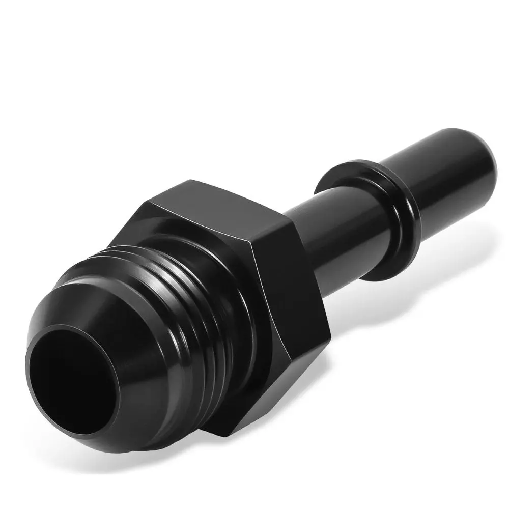 Bfc Push-On Hose End (Quick-Disconnect) To An Male Fuel Line Efi Fitting Adapter [Straight] [-8 To 3/8" Barb] [Black] 1