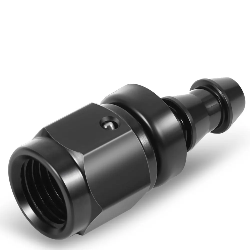 Bfc Push-On Hose End To An Female An Fitting Adapter [Straight] [-4 To 1/4" Barb] [Aluminum, Black] 1