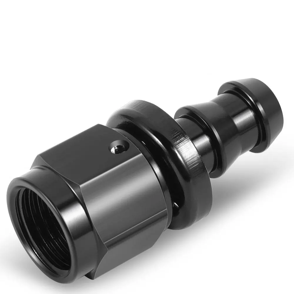 Bfc Push-On Hose End To An Female An Fitting Adapter [Straight] [-6 To 3/8" Barb] [Aluminum, Black] 1