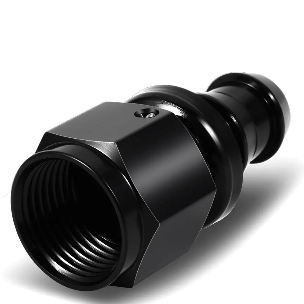 Bfc Push-On Hose End To An Female An Fitting Adapter [Straight] [-8 To 1/2" Barb] [Aluminum, Black] 1