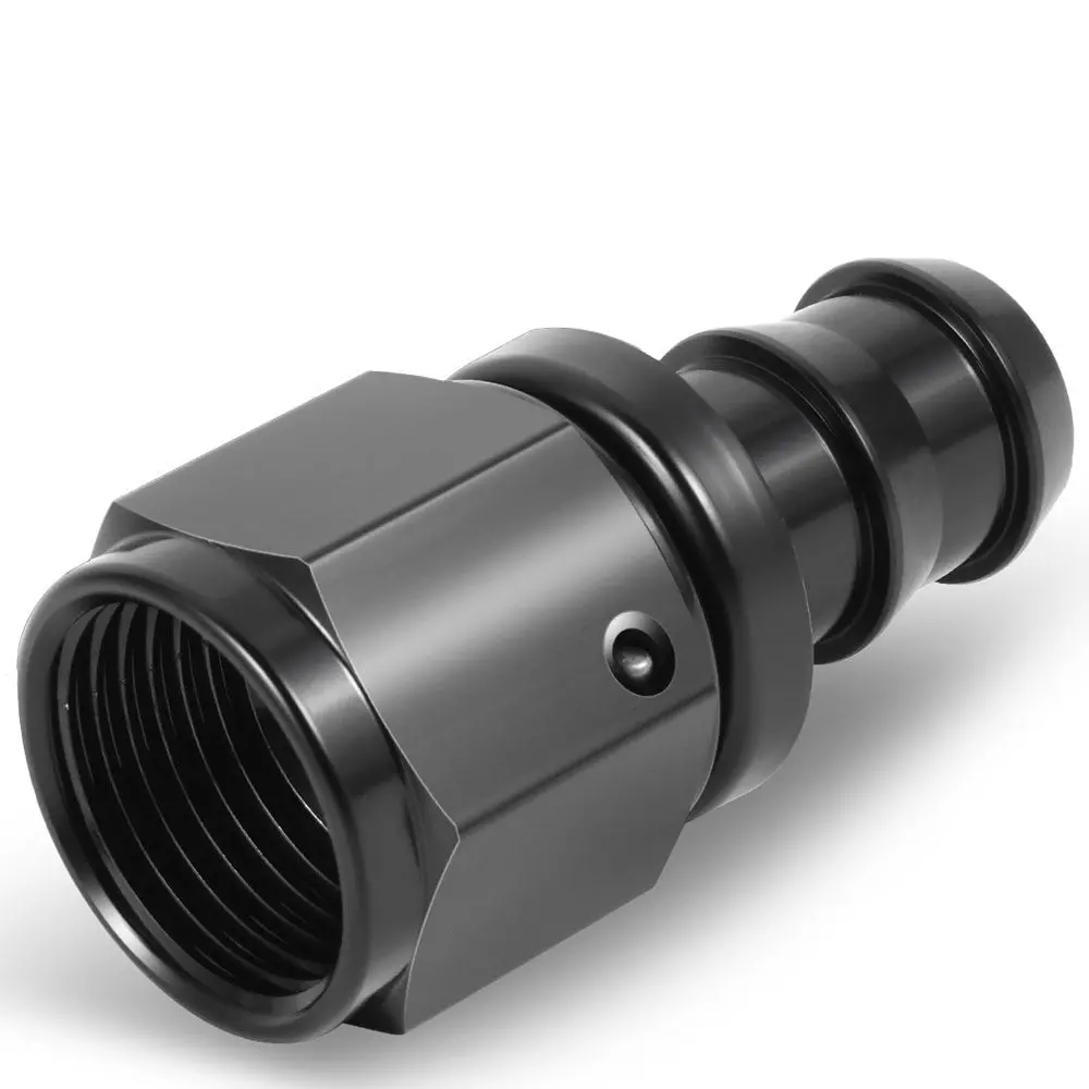 Bfc Push-On Hose End To An Female An Fitting Adapter [Straight] [-10 To 5/8" Barb] [Aluminum, Black] 1