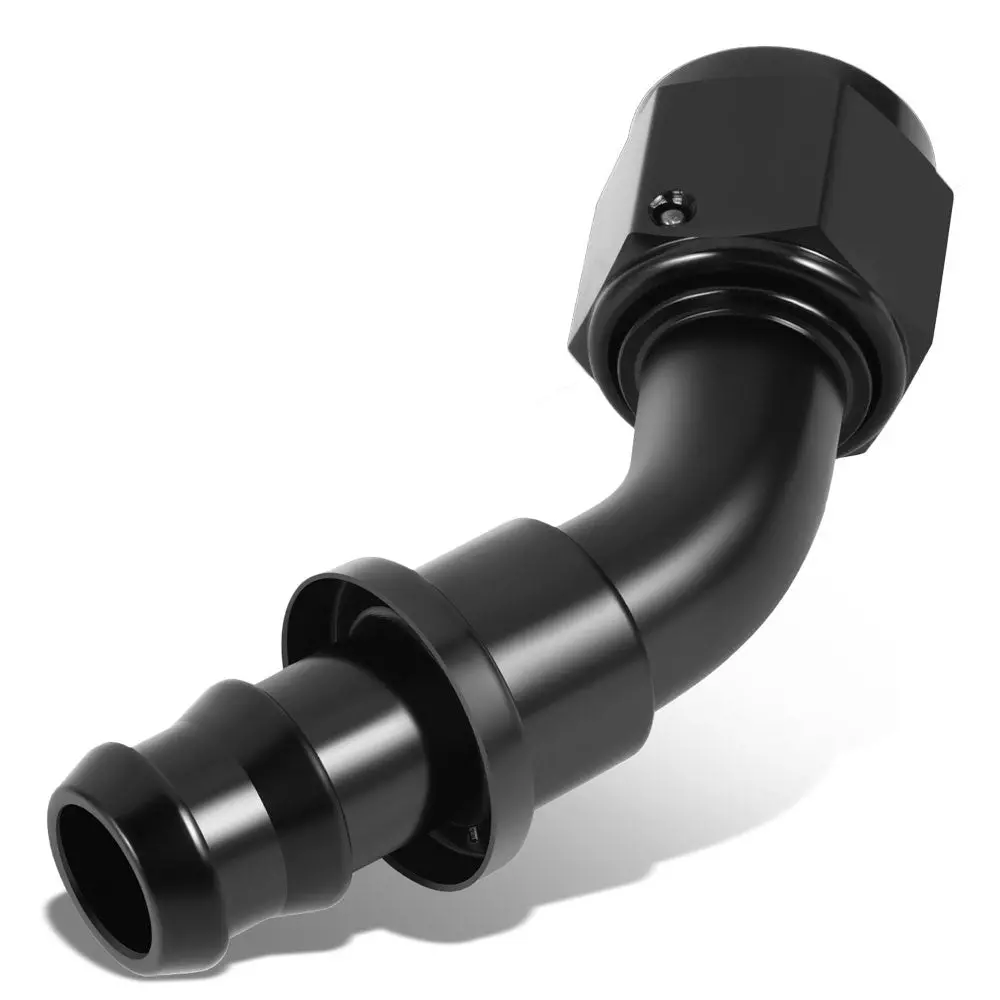 Bfc Push-On Hose End To An Female An Fitting Adapter [45 Degree] [-10 To 5/8" Barb] [Aluminum, Black] 1