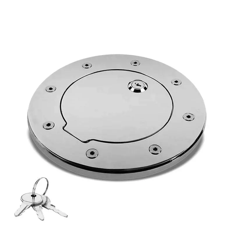 Chrome Bolt-On Gas Fuel Tank Door Cover Cap+Lock+Key For Hummer 03-09 H2 Gmt913 1