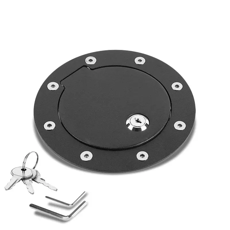 Black Bolt-On Gas Fuel Door Cover Cap+Lock+Key For Ford 97-14 F-Series/Navigator 1