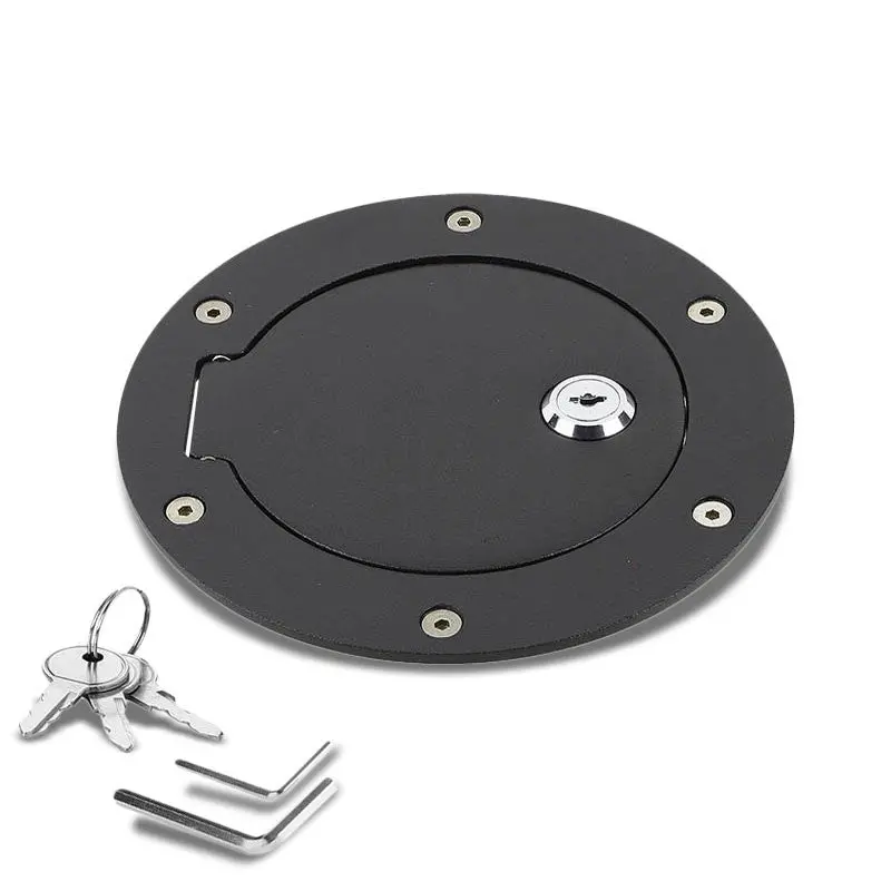 Black Bolt-On Gas Fuel Tank Door Cover Cap+Lock+Key For Dodge 09-16 Ram 15/2500 1