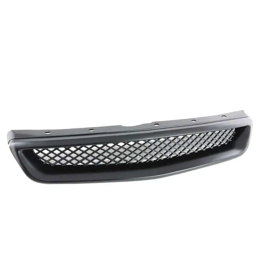 Glossy Black Type-R Mesh Style Front Grille For 99-00 Civic Ek 1