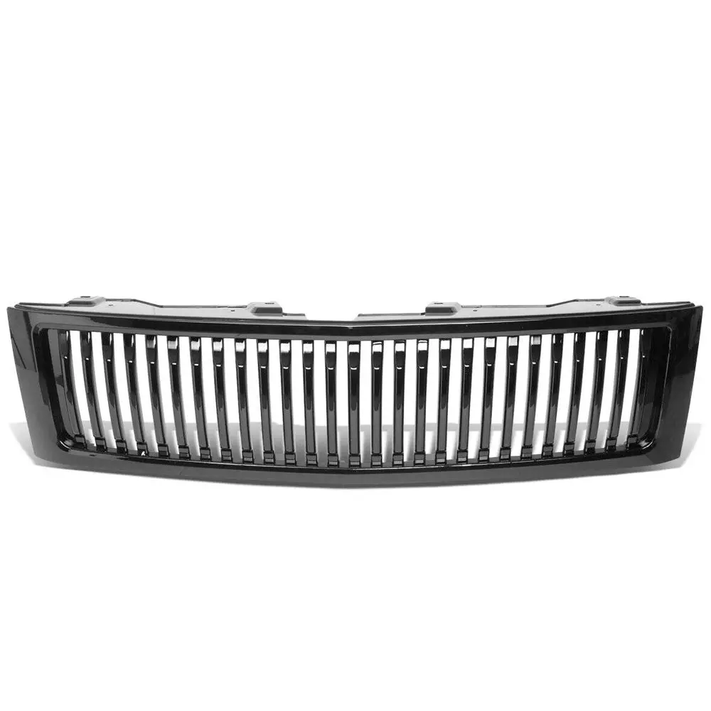 Glossy Black Badgeless Vertical Style Front Grille For 07-13 Silverado 1500 1
