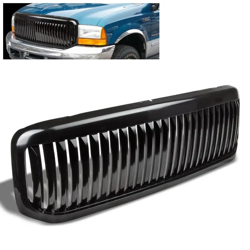 Black Vertical Style Replacement Front Grille For 00-04 F-250/F-350 Super Duty 1