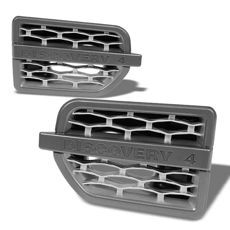 Grey/Silver Honeycomb Mesh Side Vent Grille For 10-12 Land Rover Lr4 L319 5.0L 1