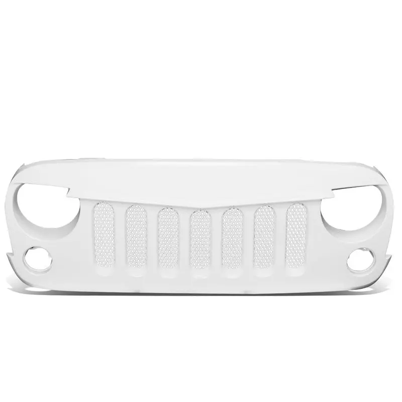 White Angry Bird/Diamond Mesh Style Front Grille For 07-15 Jeep Wrangler Jk V6 1