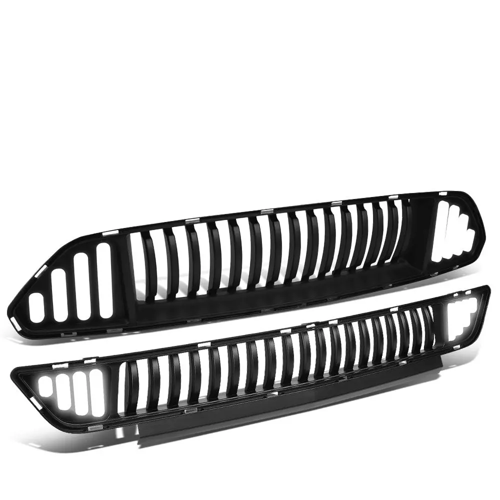 Black Vertical Style Bar Style Led Drl Front Grille Set For 15-17 Ford Mustang 1