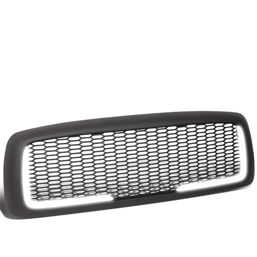 Matte Black Badgeless Mesh Style W/Led Drl Front Grille For 03-05 Ram 3500 1