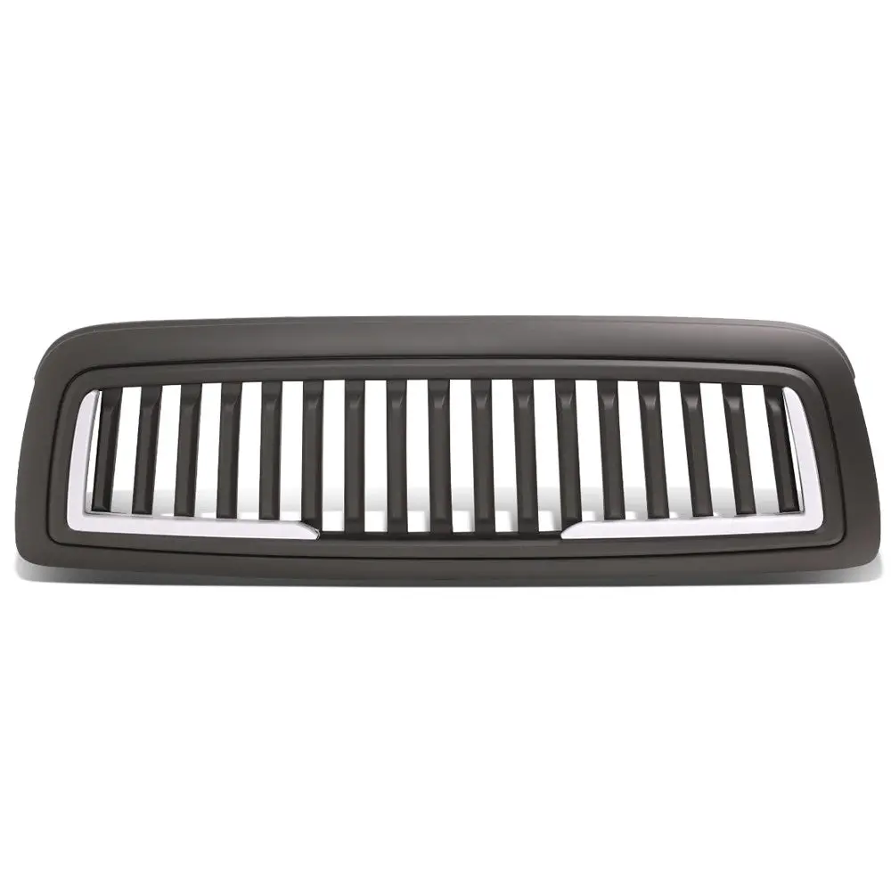 Black Matte Badgeless Vertical Slat Style Front Grille W/Led For 11-12 Ram 1500 1