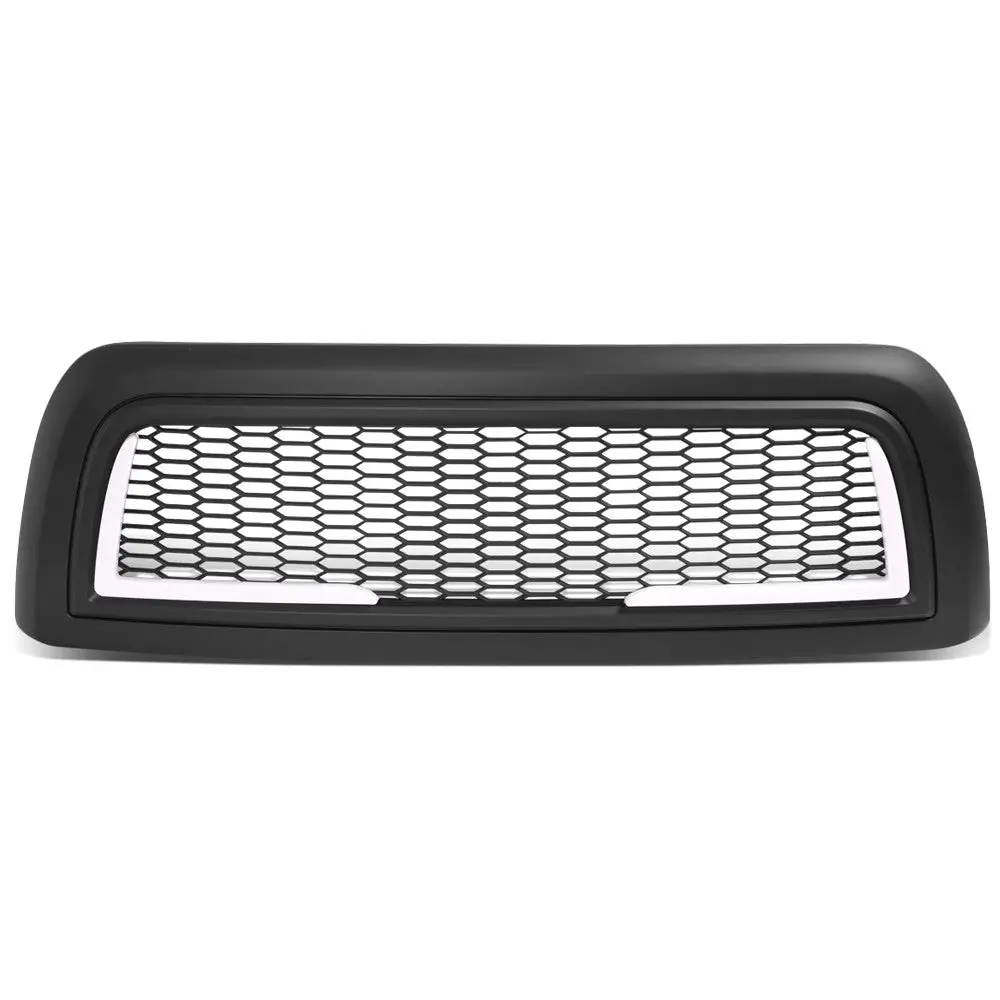 Black Matte Badgeless Vertical Slat Style Front Grille W/Led For 10-18 Ram 2500 1