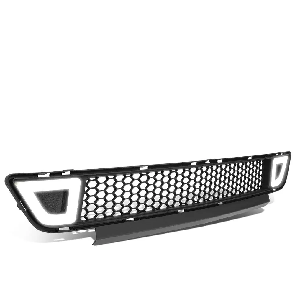 Black Mesh Style Ring Style Led Drl Front Lower Grille For 15-17 Ford Mustang 1