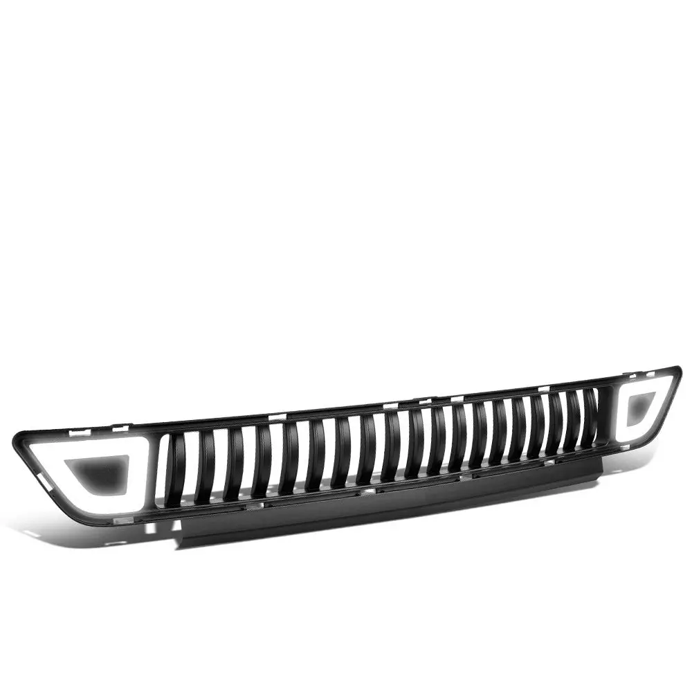 Black Vertical Style Ring Style Led Drl Front Lower Grille For 15-17 Mustang 1