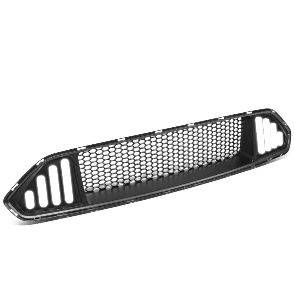 Black Mesh Style Bar Style Led Drl Front Upper Grille For 18-20 Ford Mustang 1
