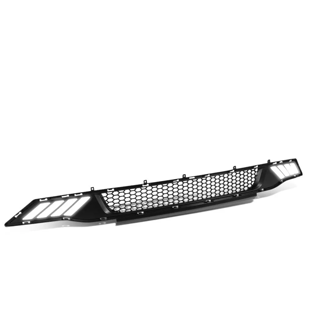 Black Mesh Style Bar Style Led Drl Front Lower Grille For 18-20 Ford Mustang 1