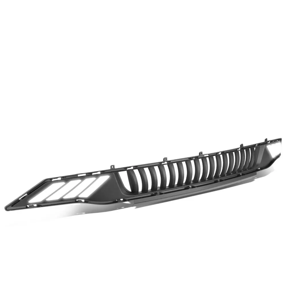 Black Vertical Style Bar Style Led Drl Front Lower Grille For 18-20 Ford Mustang 1