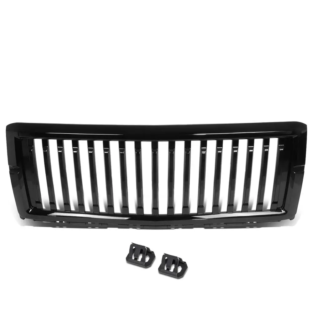 Black Glossy Vertical Slat Style Front Grille For 14-15 Chevrolet Silverado 1500 1