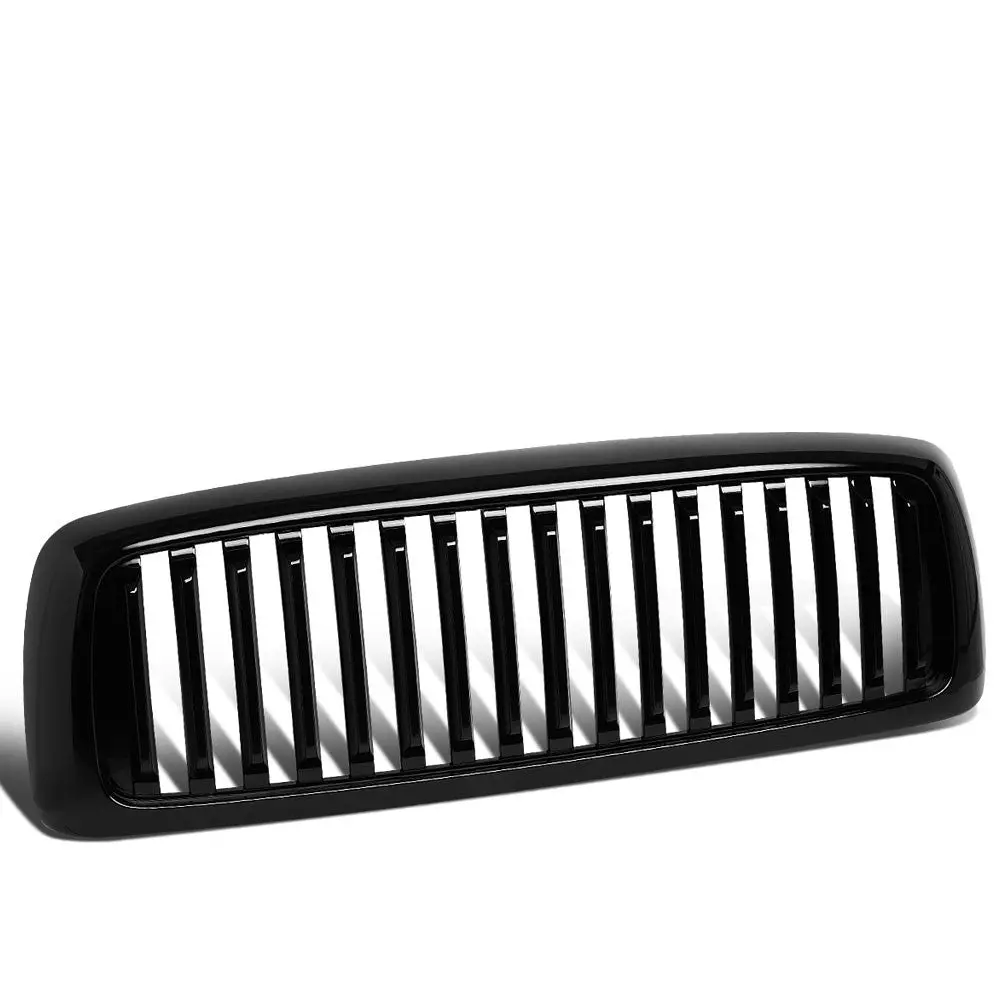 Glossy Black Badgeless Vertical Style W/Led Drl Front Grille For 03-05 Ram 2500 1