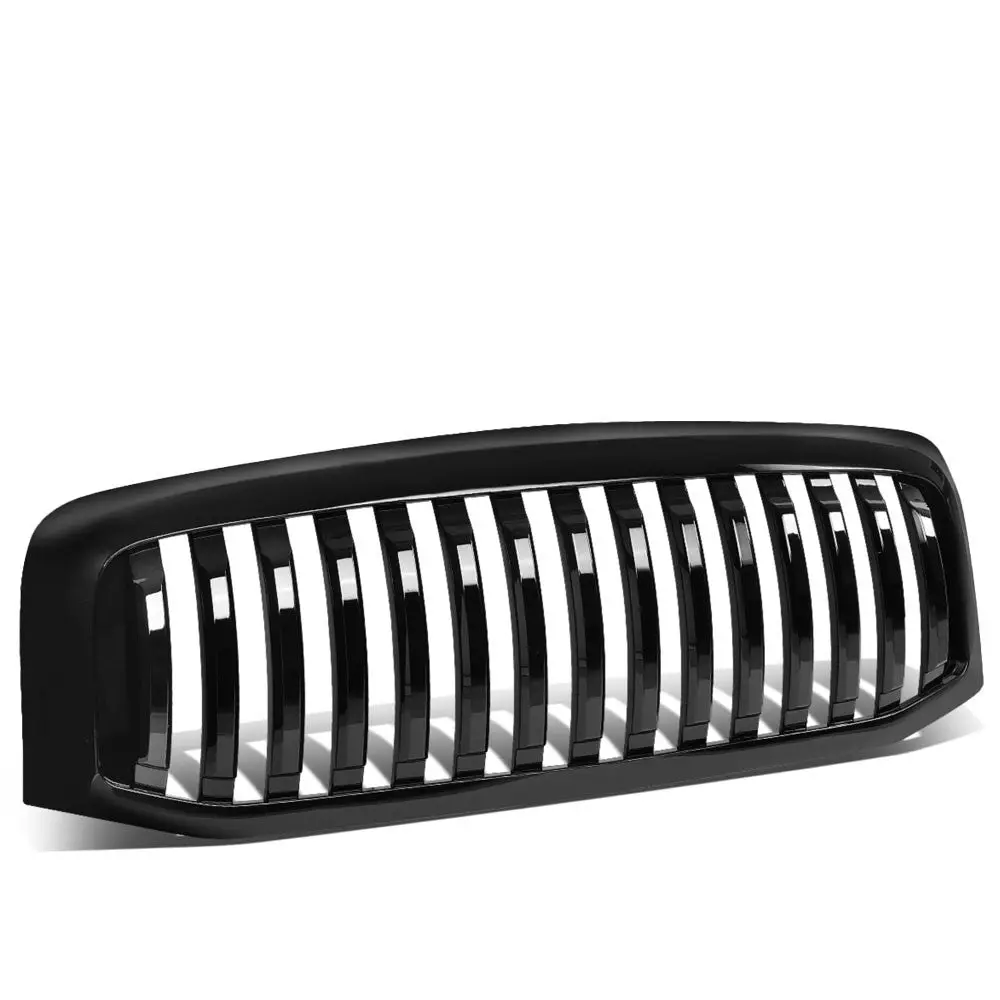 Glossy Black Badgeless Vertical Style Front Grille For 06-09 Ram 3500 1