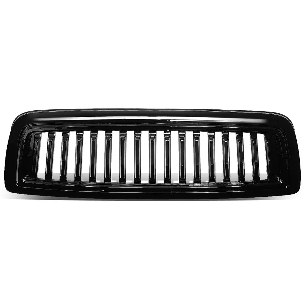 Black Glossy Badgeless Vertical Slat Style Front Grille For 11-12 Ram 1500 1