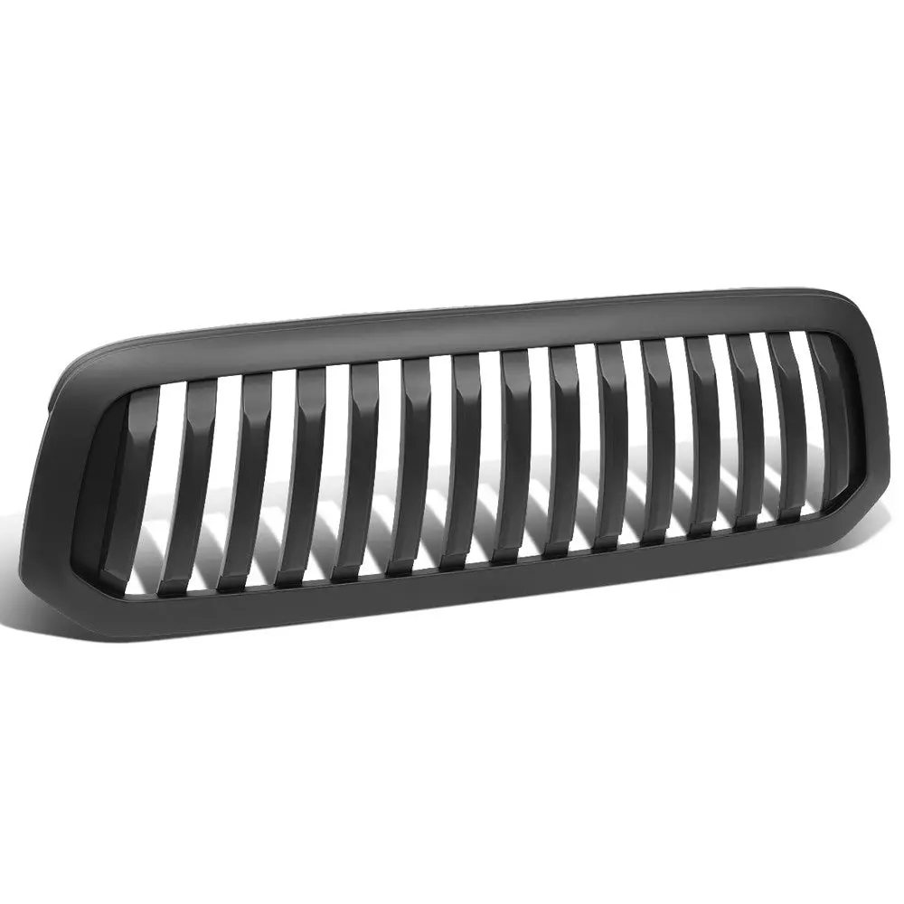 Black Matte Badgeless Vertical Slat Style Front Grille For 13-18 Ram 1500 1