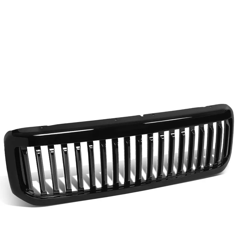 Glossy Black Badgeless Vertical Style Front Grille For 99-04 F-250 Super Duty 1