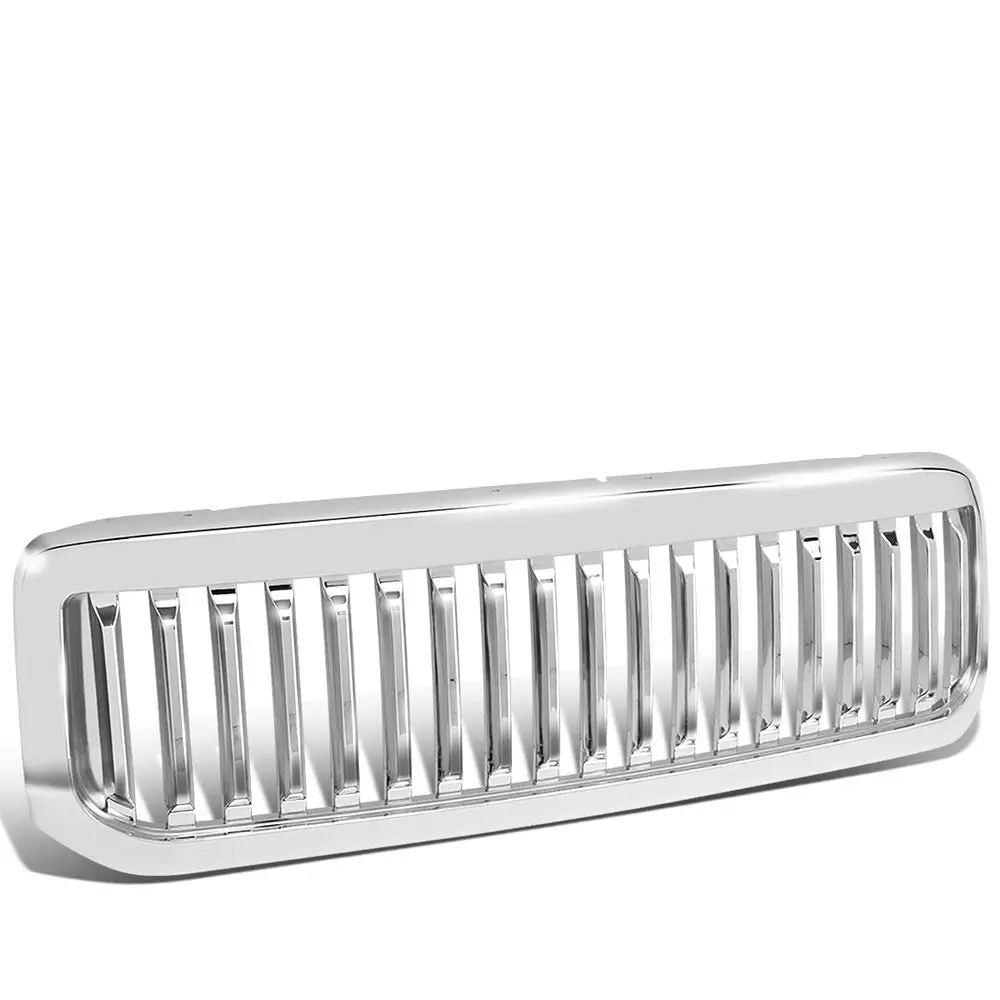 Polished Chrome Badgeless Vertical Style Front Grille For 99-04 F-250 Super Duty 1