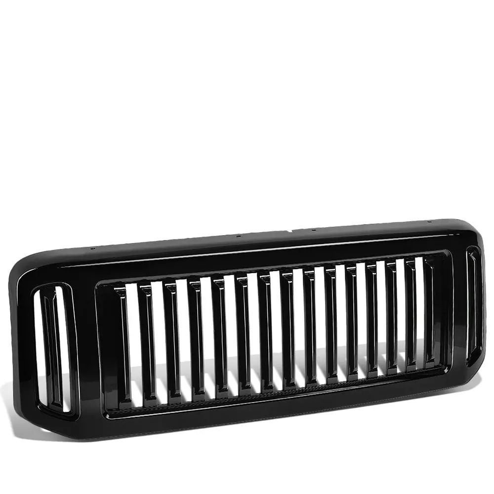 Glossy Black Badgeless Vertical Style Front Grille For 05-07 Ford Super Duty 1