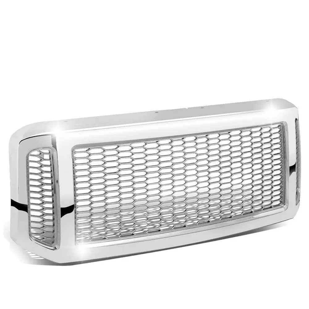Chrome Badgeless Honeycomb Mesh Front Grille For 05-07 Ford F-Series Sd Pickup 1