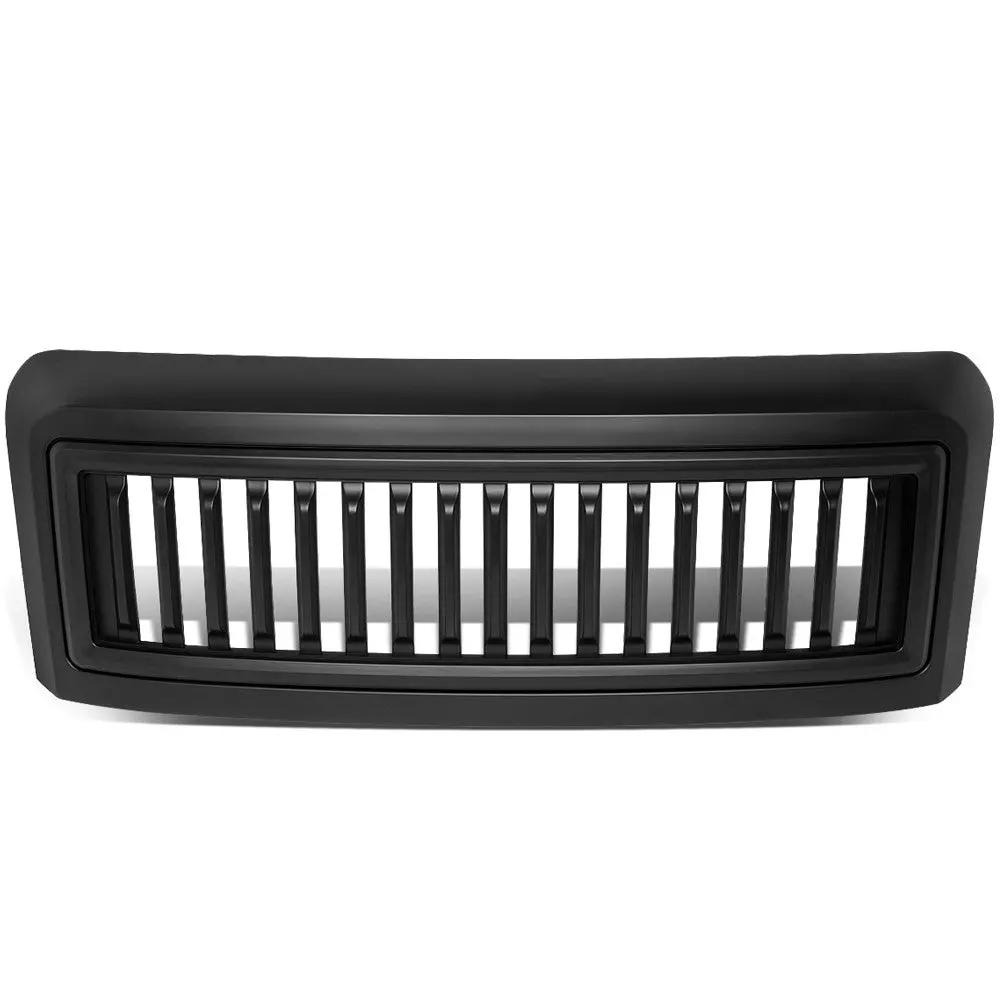 Black Matte Badgeless Vertical Slat Style Front Grille For 08-10 Ford F-550 Sd 1