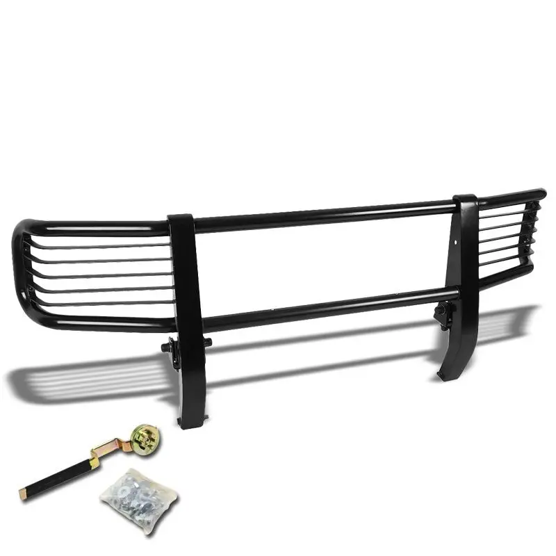 Black Mild Steel Full Front Grille Guard For 99-12 Mercedes-Benz G500 Base V8 1