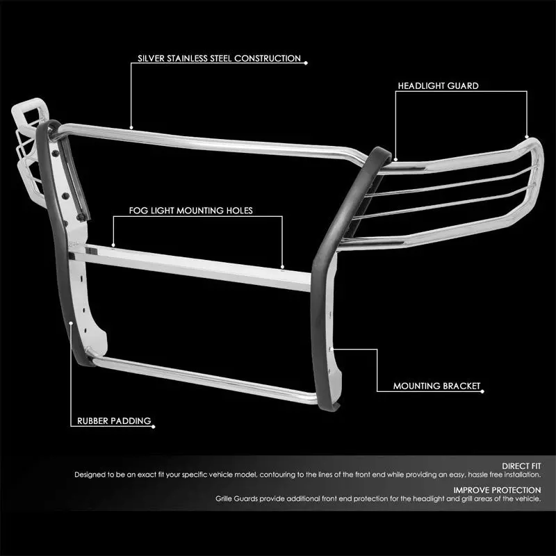 Metallic Mild Steel Full Front Grille Guard For 15-19 Chevrolet Colorado 2.5L 2
