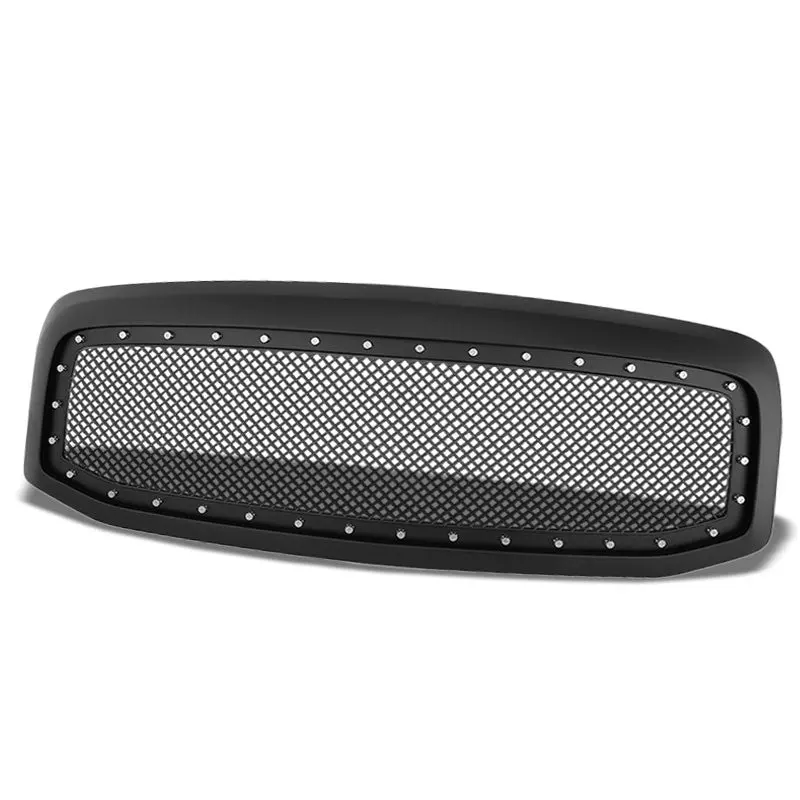 Black Rivet Diamond Mesh Style Front Replacement Grille For 06-09 Ram 2500/3500 1