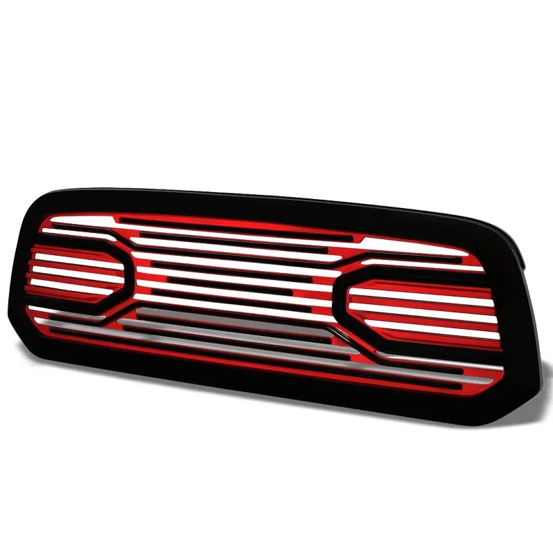 Black Frame/Red Vent Louver Front Replacement Grille For 13-18 Ram 1500 V6/V8 1