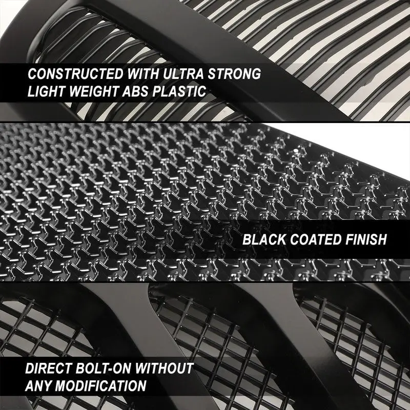 Black Matte Vent Style Front Replacement Grille For 15-17 Ford F-150 V6/V8 Dohc 2