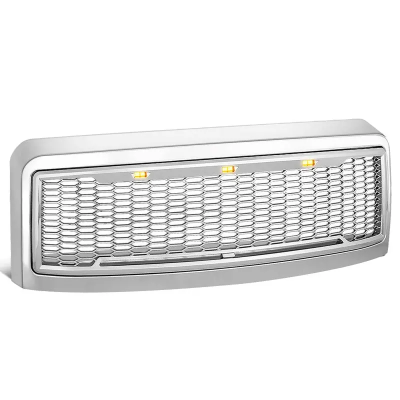 Chrome Honeycomb Mesh Front Grille+Running Light For 08-10 Ford F-250 Super Duty 1