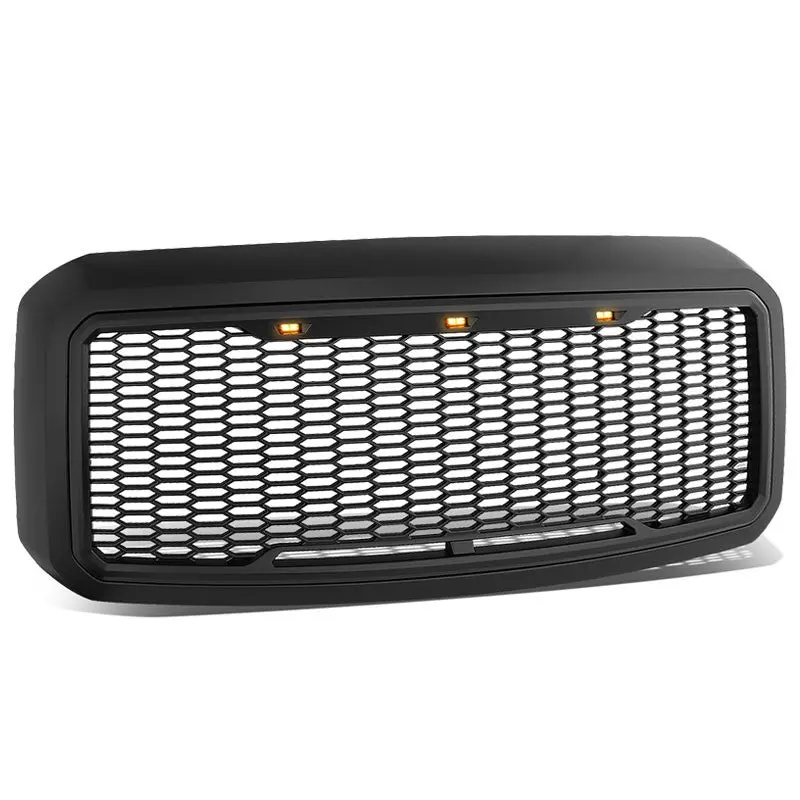 Black Honeycomb Mesh Front Grille+Running Light For 11-16 Ford F-250 Super Duty 1
